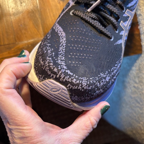 ASICS Dark Grey Purple and White Athletic Sneakers - Picture 4 of 16